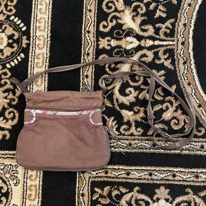 Brown and Patterned Thirty-One Purse with Adjustable Straps